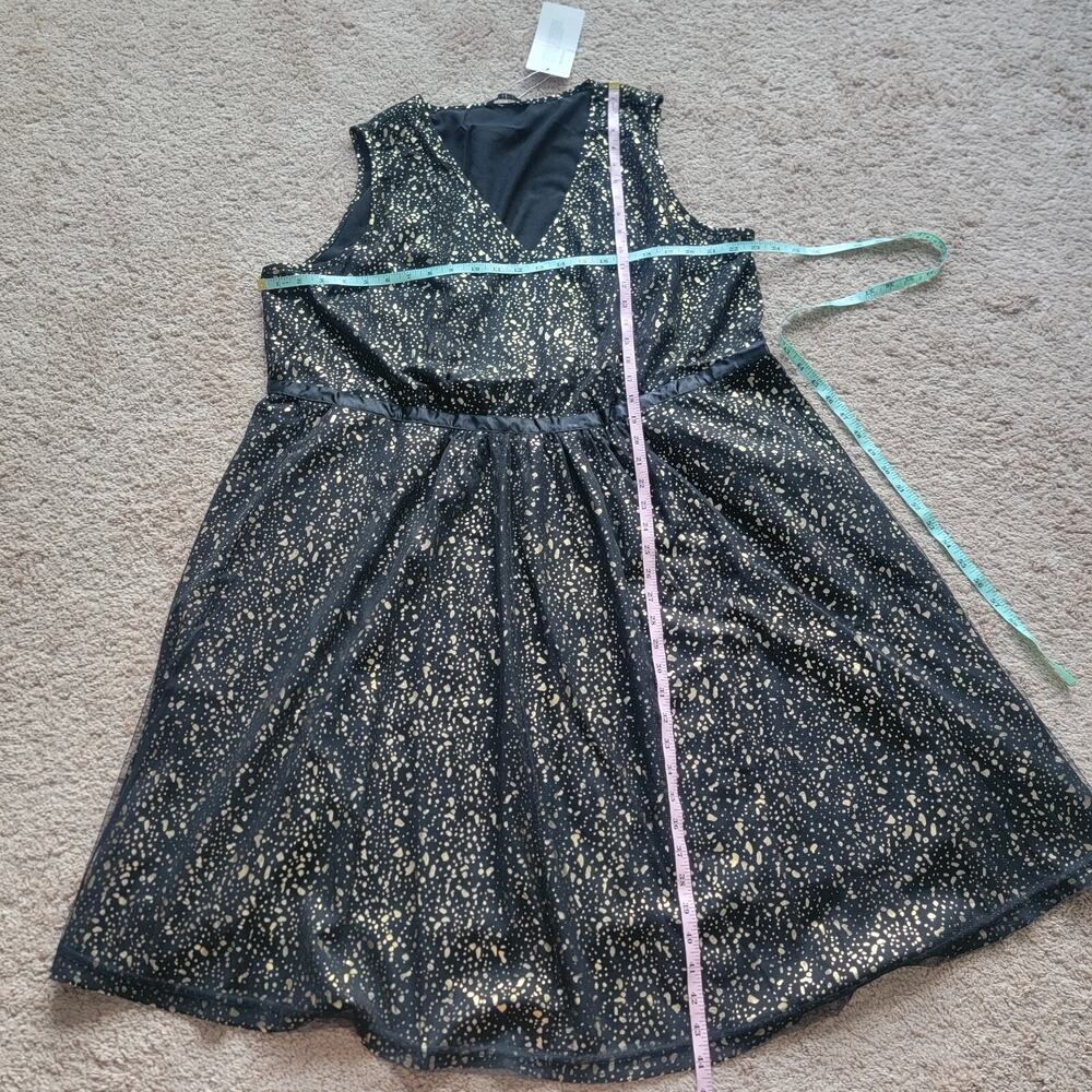 NWT BloomChic Sleeveless Mesh Dress Womens 22/24 Sparkle Black Gold - Picture 4 of 9
